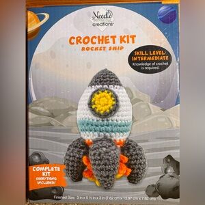 Rocket Ship Crochet Kit - Gray, Orange, Yellow